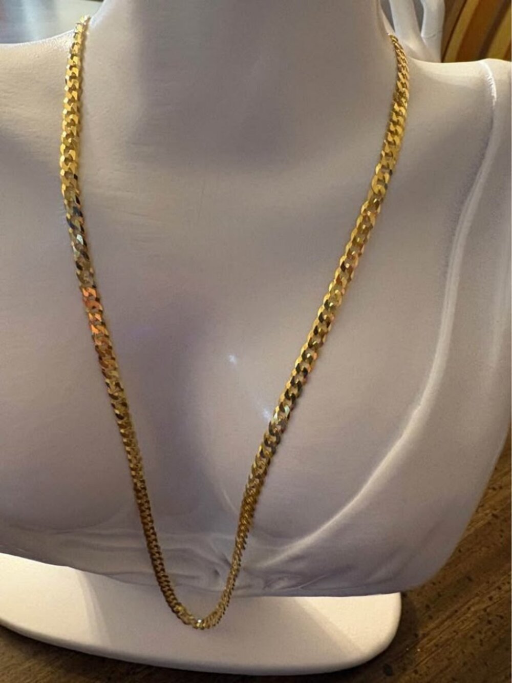 Gold-Over 925 Sterling Silver Curb Link Chain - 20 inch, 3.9mm, 8.5 grams